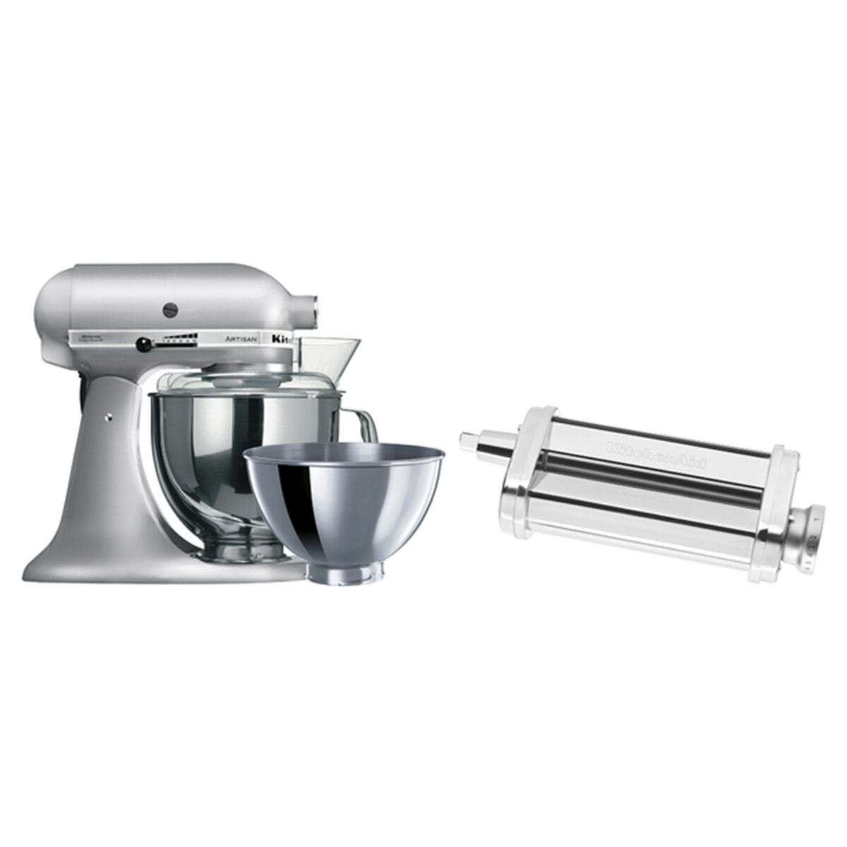 KitchenAid Artisan Stand Mixer and Pasta Roll Contour Silver 93499