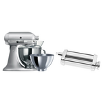 KitchenAid Artisan Stand Mixer and Pasta Roll Contour Silver 93499+90310 hero image