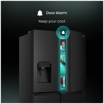 Hisense 585L French Door Fridge Black Steel with Dark Interior HRCD585BWB hero image