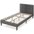 Zinus Leo Fabric Bed Frame Dark Grey Wooden Slats Single AU-FSPBO-S image NaN