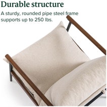 Zinus Wood and Metal Frame Armchair with Foam Cushion AU-USHSL4ZC-31B hero image