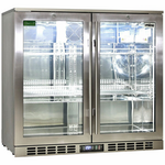 Rhino 208L Heated Glass Two Door Bar Fridge Stainless Steel SG2H-HD hero image