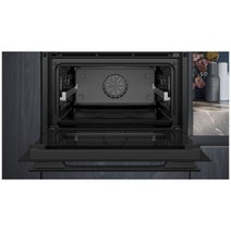 Siemens iQ700 60cm ecoClean Compact Oven with fullSteam Matte Black CS938GCM1 hero image