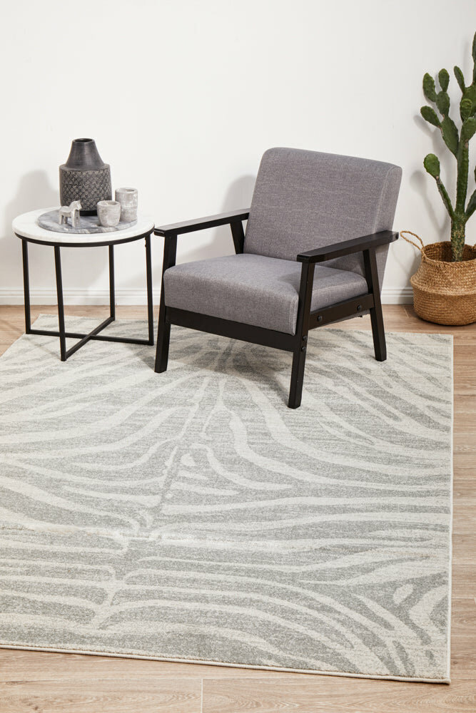 Rug Culture Chrome Large Silver & Off White Rug 290X200CM - CRO-SAV-SIL-290X200 hero image