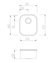 Oliveri DZ150U Diaz Single Bowl Undermount Sink hero image