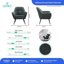 Ostro Winton Accent Chair Charcoal WA0120BCHAR hero image