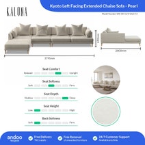 Kalona KYOTO Left Facing Extended Chaise Sofa Pearl WS-205-LCS-VILA-54 hero image