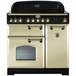 Falcon 90cm Classic Deluxe  Freestanding Induction Oven/Stove Cream and Brass CDL90EICRBR hero image