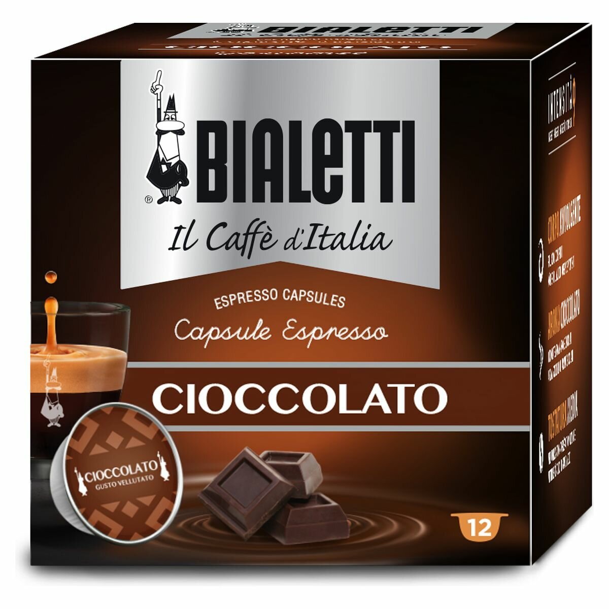 Bialetti Chocolate Espresso Capsules - 96 Capsules 096080224-AP hero image