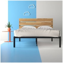 Zinus Queen Bed Frame Metal and Pine Wood AU-HBPBA-14Q hero image