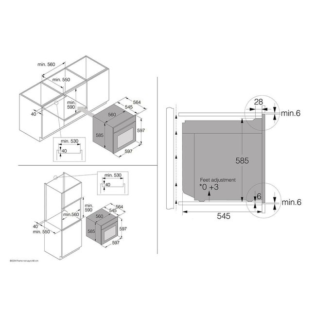Frame Azko ASKO 60cm Craft Frame Combi Steam Built-in Oven Graphite Black ...