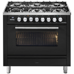ILVE Professional Plus 90cm Freestanding Dual Fuel Oven/Stove Graphite with Milano Knobs P096DWE3MG