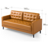 Zinus Benton Mid-Century Faux Leather Sofa 3 Seater - Cognac AU-USSBTF-3CL image NaN