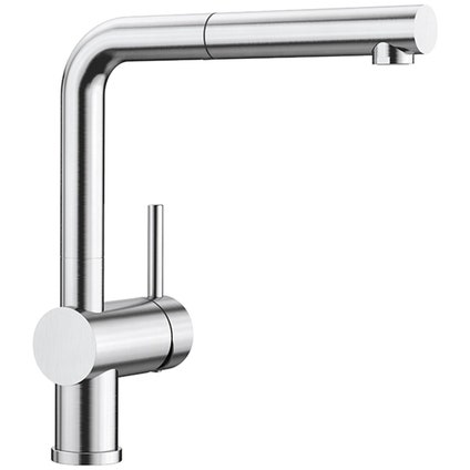 Blanco LINUS-S Pull Out Mixer Tap PVD Steel 526785 | Appliances Online