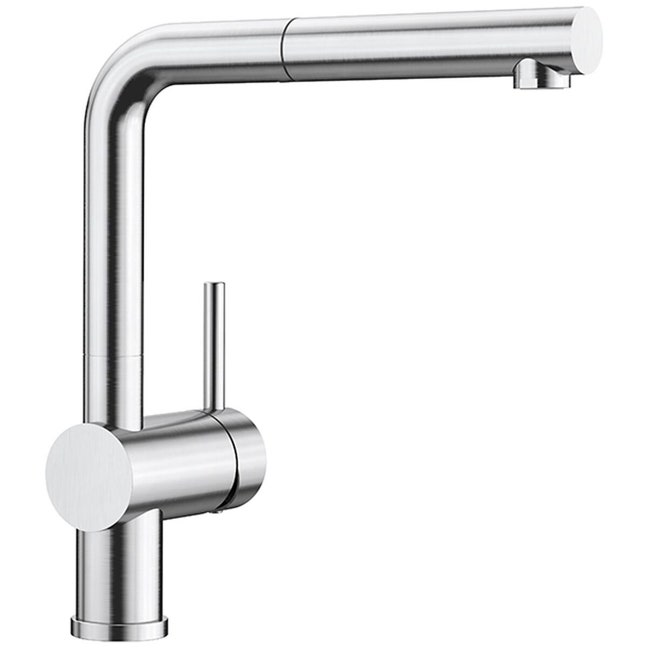 Blanco LINUS-S Pull Out Mixer Tap PVD Steel 526785 | Appliances Online