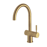 Sussex Taps Voda Curved Sink Mixer Tap Living Tumbled Brass VSMC-23 hero image