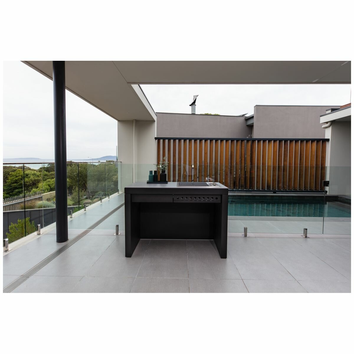 Artusi 1400mm Ferro Outdoor Kitchen with Cosmopolitana Grey Stone Top QAP14FG-CG hero image