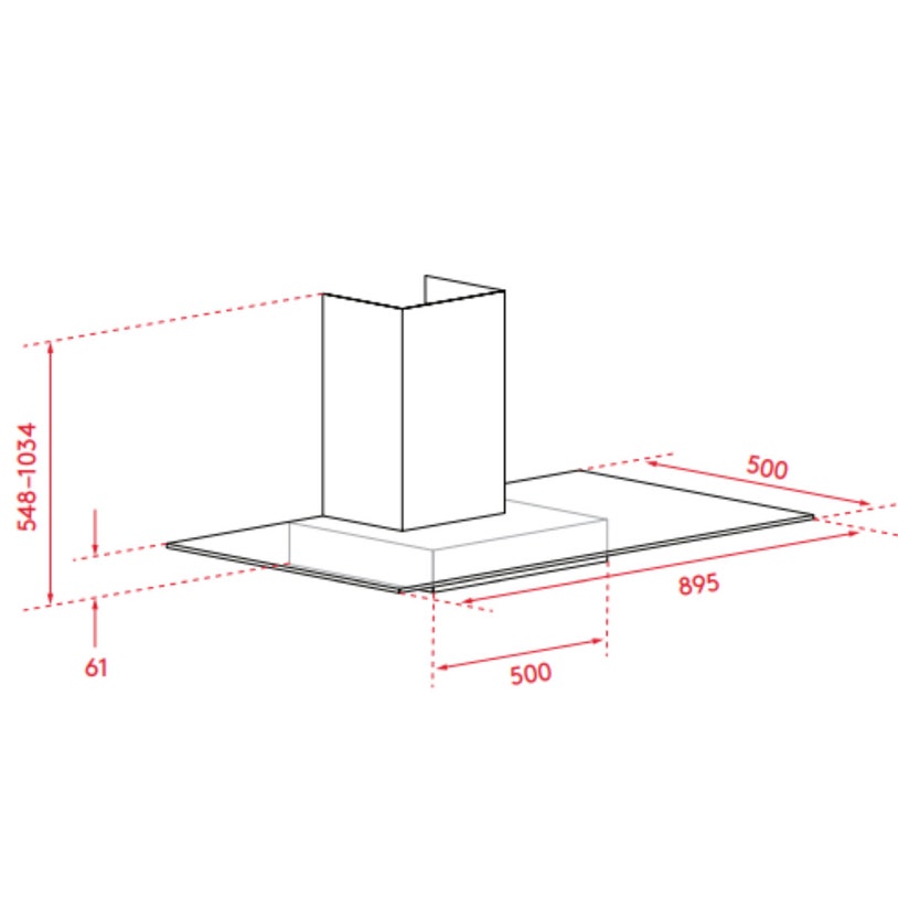 Airvolution 90cm Flat Glass Canopy Rangehood Stainless Steel ARGF90BTS ...