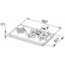V-ZUG 90cm GAS951GSBZ Natural Gas Cooktop 3107265505 hero image