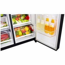 LG 625L Side by Side Fridge with Non-Plumbed Ice & Water Dispenser Matte Black GS-L668MBNL hero image
