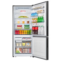 Hisense 417L PureFlat Bottom Mount Refrigerator Black Steel HRBM418B hero image