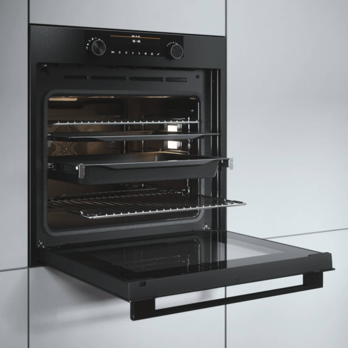 ASKO 60cm Pyrolytic Craft Built-In Oven Black Steel OP8687B hero image