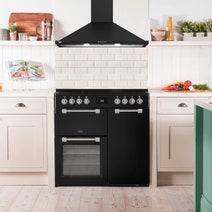 Beko 90cm Multifunction Dual Fuel Black Freestanding Oven BRC916GMB hero image