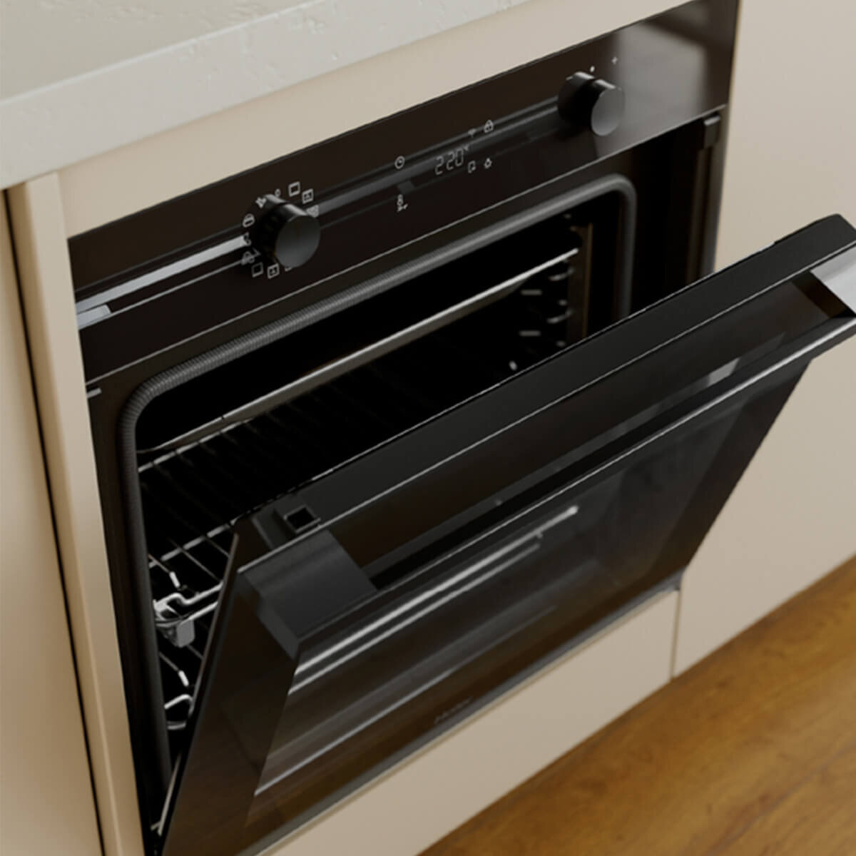 Haier 60cm 500 Series 12 Function Pyrolytic Built-in Oven with Air Fry Black HWO60S12EPB5 hero image