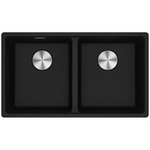 Franke Maris 350mm Double Bowl Flushmount Sink with Extension Drainer Onyx MRG220-35ON-FPC hero image