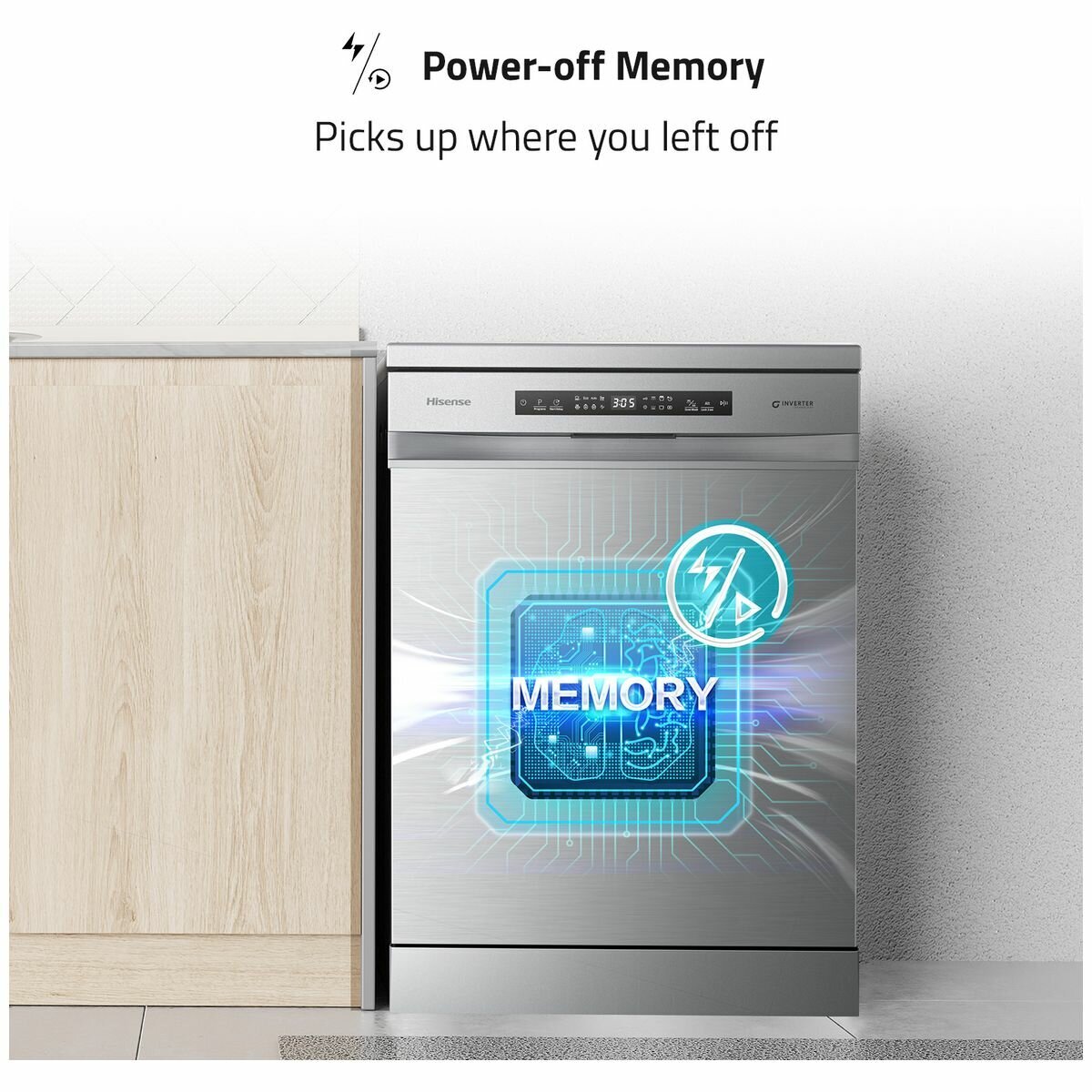 Hisense 60cm Freestanding Stainless Steel Dishwasher HSCM15FS hero image