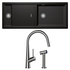 Abey PD150ST Schock Preparation Station Double Bowl Sink with Tap image NaN