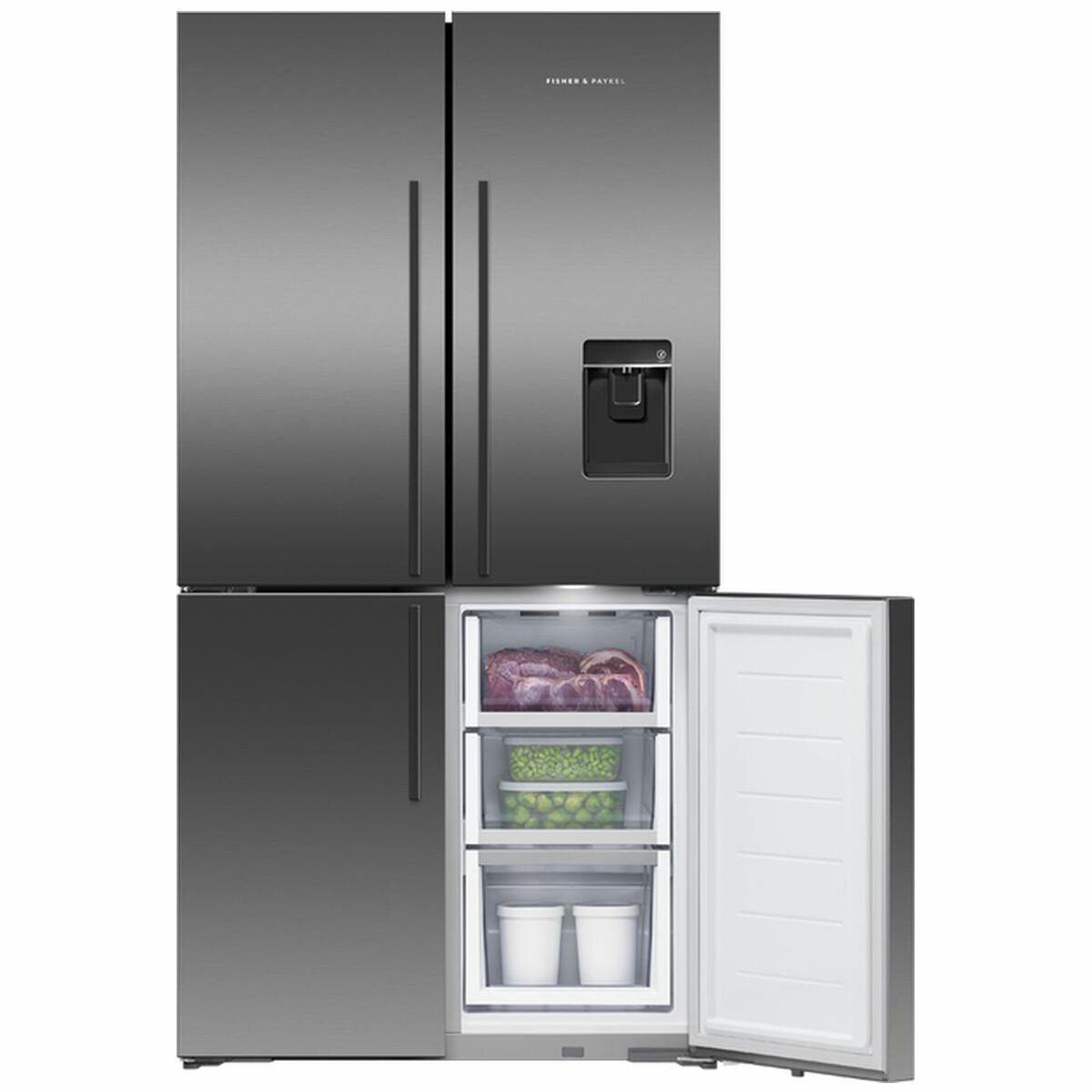 Fisher and paykel black online stainless steel fridge