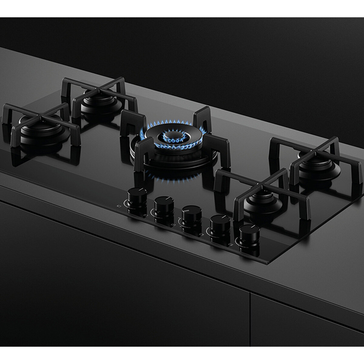 Fisher & Paykel Series 9 90cm Natural Gas Cooktop Black Glass CG905DNGGB4 hero image