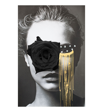 Dina Broadhurst Golden Eye, Black Rose - Small 60 x 90 - Black Frame