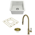 Turner Hastings Cuisine 46 Sink Pack with Brushed Brass Ludlow Pull Out Mixer Tap and Accessories PKG043 image NaN