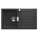 Abey Shock Signus Single Bowl Topmountl Sink with Right Hand Drainer Magma D100BL hero image