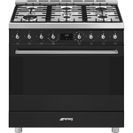 Smeg 90cm Classic Freestanding Dual Fuel Matte Black Stove CS9GMMBA2 hero image