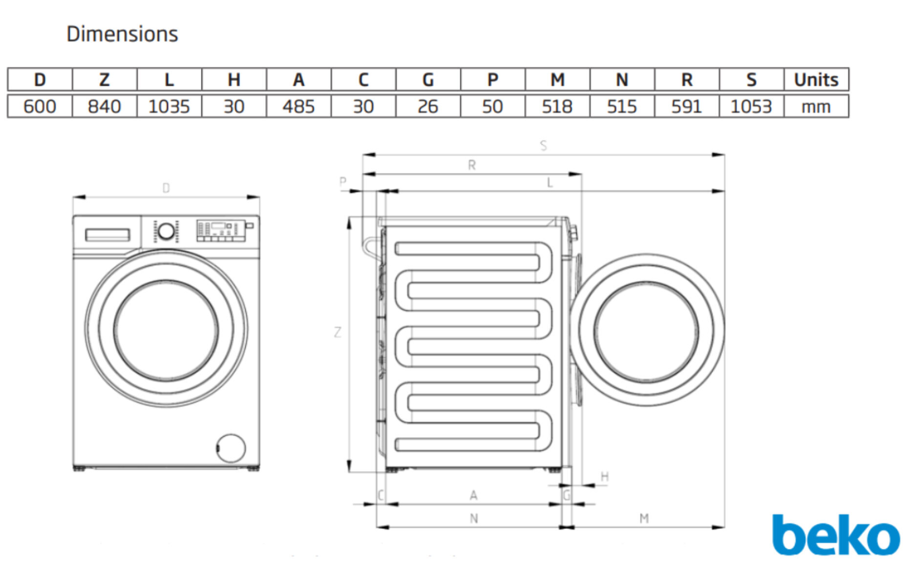 Beko 7.5kg/4 kg Washer Dryer Combo with SteamCure BWD7541W image 6