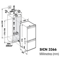 Liebherr 283L Integrated Fridge SICN3366LH hero image