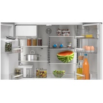 Bosch Series 6 574L French Door Fridge with Non-Plumbed Ice and Water Brushed Black Steel KFI96AXEAA hero image