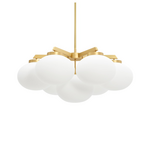 CTO Lighting Cloudesley Medium Chandelier Light - Satin Brass with Opal Glass CLOCHMSBGO hero image