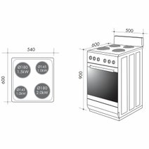 Artusi 54cm Vulcan Series Freestanding Electric Stove/Oven AFE547W hero image