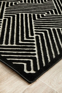 Rug Culture York Medium Black & Natural Rug 300X80CM - YRK-CIND-GLD-300X80 hero image