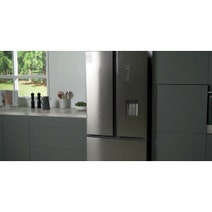 Haier 489L French Door Frost Free Fridge with Water Dispenser Satina Silver HRF520FHS hero image