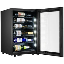Little Cave 22 Bottle Label View Single Zone Compressor Wine Fridge Black LCLV22SB hero image