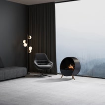 Planika Zero Emission Bubble Fireplace in Circular Casing Freestanding or Wall BUBBLEF hero image