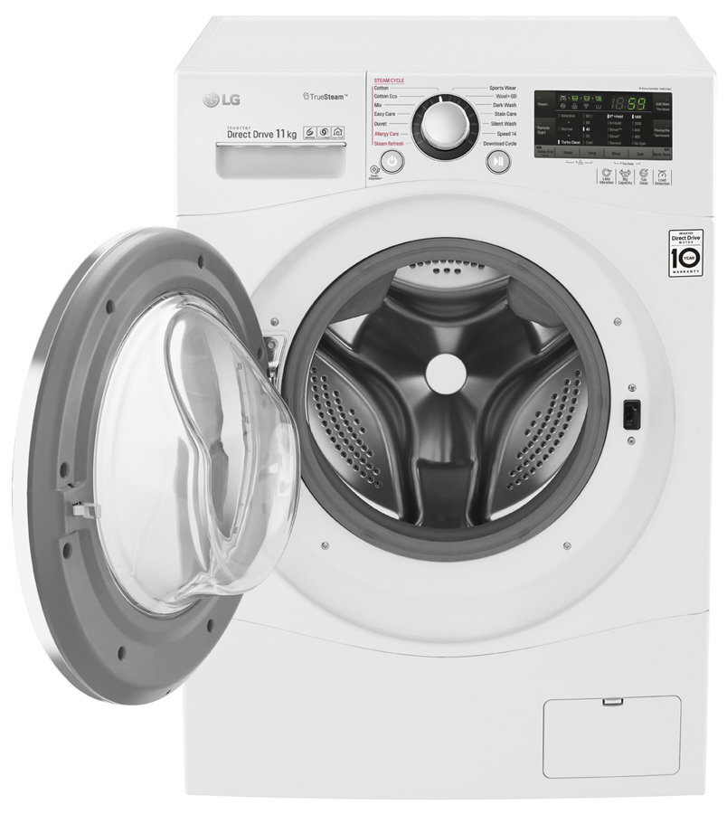 LG 11kg Front Load Washing Machine with TrueSteam WD1411SBW Appliances Online