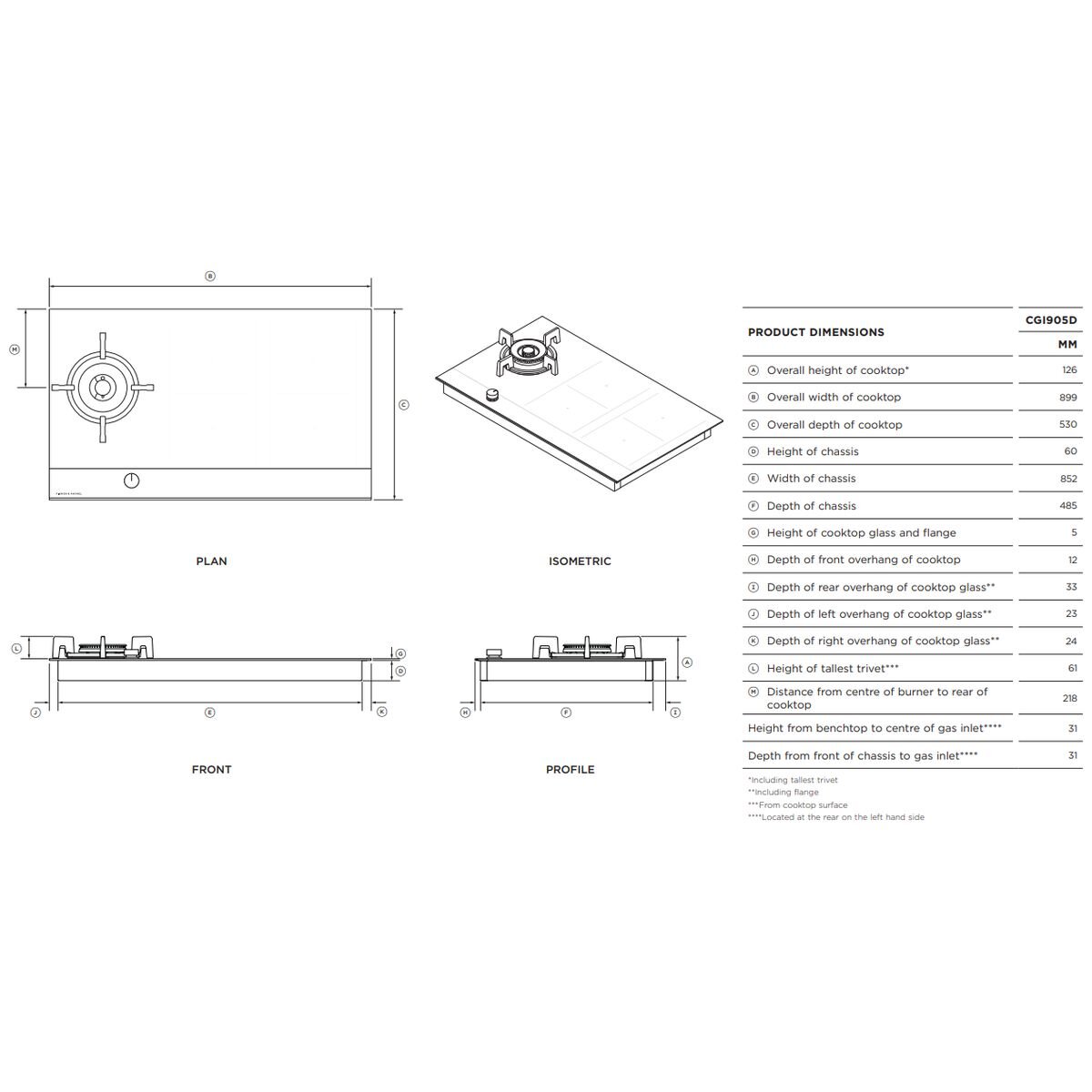 Fisher & Paykel Series 9 90cm Natural Gas Wok Burner and Induction Cooktop CGI905DNGTB4 hero image