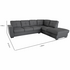 SILC Global Bari Five Seater Chaise Fabric Dark Grey 21001010 image NaN