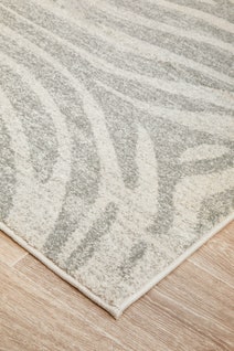 Rug Culture Chrome Medium Silver & Off White Rug 230X160CM - CRO-SAV-SIL-230X160 hero image